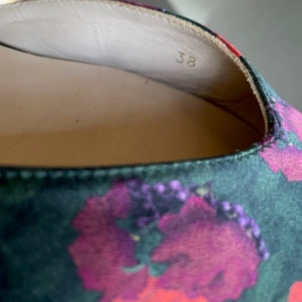 CLEO B FLATS Leather and Fabric Shoes with Ankle Strap, SIZE 38, Barely Worn - Picture 5 of 12